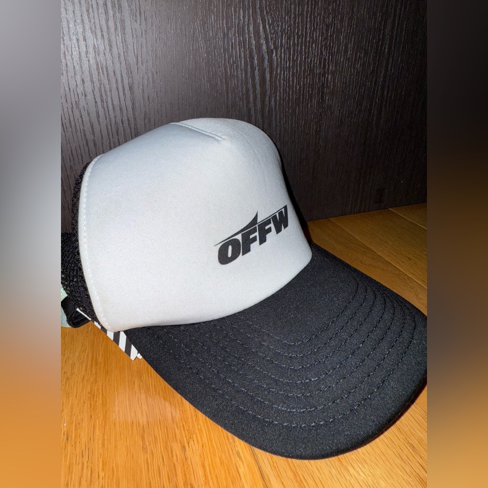 AUTHENTIC OFF-WHITE WING OFF White Trucker Hat W/ Adjustable Back